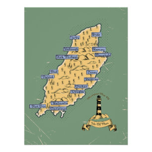 Illustrierte Reisekarte Poster