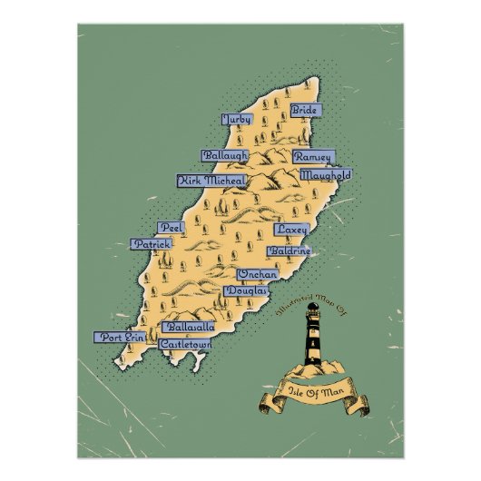 Illustrierte Reisekarte Poster (Vorderseite)