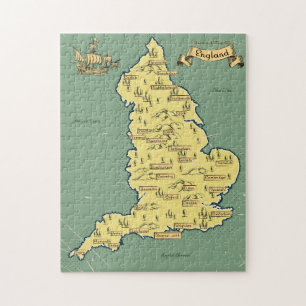 Illustrierte Reisekarte von England Puzzle