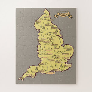 Illustrierte Reisekarte von England Puzzle
