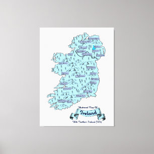 Illustrierte Reisekarte von Irland Leinwanddruck