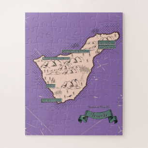 Illustrierte Reisekarte von Teneriffa Puzzle