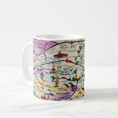 Illustrierte Retro Palm Springs Map-Tasse Kaffeetasse (Vorderseite Links)