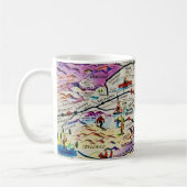 Illustrierte Retro Palm Springs Map-Tasse Kaffeetasse (Links)