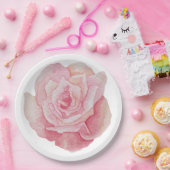 Illustrierte Rosa Rose Pappteller (Party)