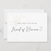 Illustrierte Rose Bridesmaid-Vorschlagskarte Dankeskarte (Vorderseite)