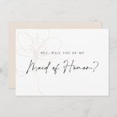 Illustrierte Rose Bridesmaid-Vorschlagskarte Dankeskarte (Vorne/Hinten)