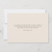 Illustrierte Rose Bridesmaid-Vorschlagskarte Dankeskarte (Rückseite)