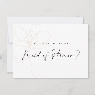 Illustrierte Rose Bridesmaid-Vorschlagskarte Dankeskarte