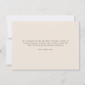 Illustrierte Rose Bridesmaid-Vorschlagskarte Dankeskarte (Rückseite)