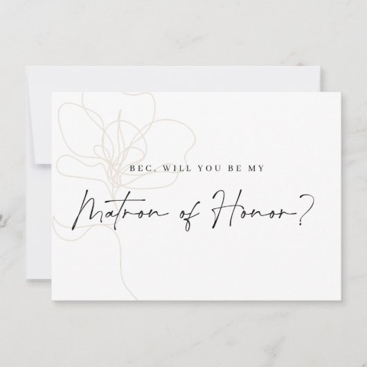 Illustrierte Rose Bridesmaid-Vorschlagskarte Dankeskarte (Vorderseite)