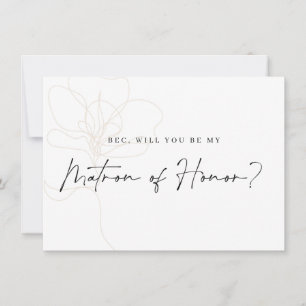 Illustrierte Rose Bridesmaid-Vorschlagskarte Dankeskarte