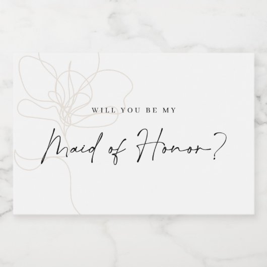 Illustrierte Rose Bridesmaid Weinetikett Lebensmitteletikett (Einzelnes Label)