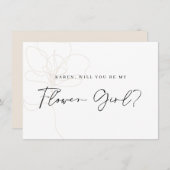 Illustrierte Rose Flower Girl Vorschlag Card Dankeskarte (Vorne/Hinten)