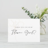 Illustrierte Rose Flower Girl Vorschlag Card Dankeskarte (Stehend Vorderseite)