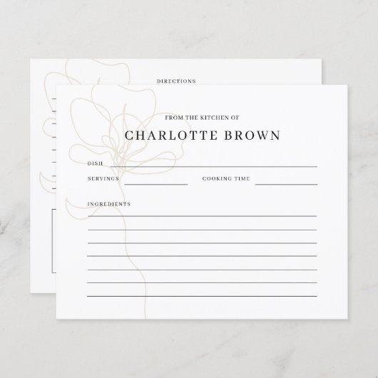 Illustrierte Rose Name Referenzkarte (Vorne/Hinten)