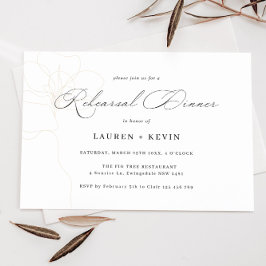 Illustrierte Rose Probe Abendessen Einladung