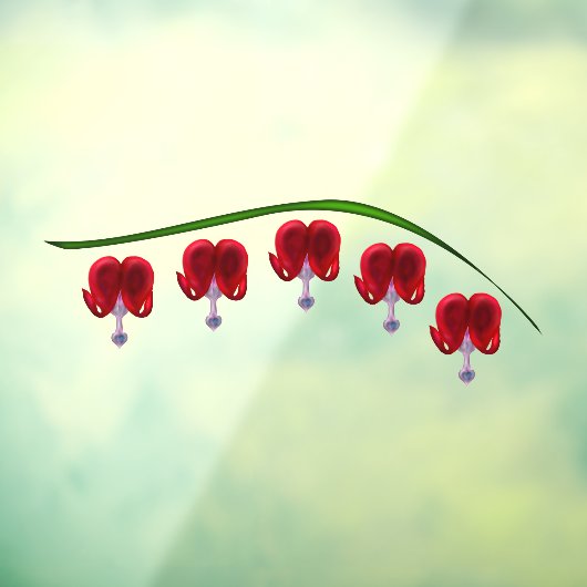 Illustrierte rote Blutungen Herz Fensteraufkleber (Blatt 3)