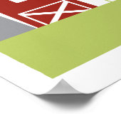 Illustrierte rote Stallkunst und Maiskunst Poster (Ecke)