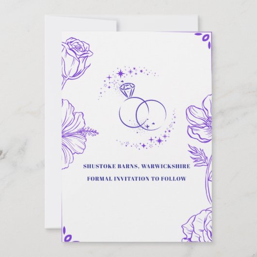 Illustrierte Save the Date Einladung (Rückseite)