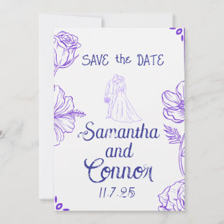 Illustrierte Save-the-Date-Einladung Einladung