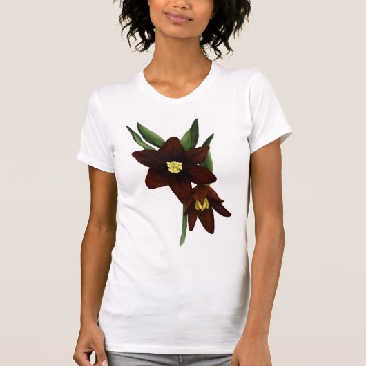 Illustrierte Schokolade Lily Blume T-Shirt (Vorderseite)