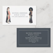 Illustrierte schwangere Mamma bunt + Blumenhebamme Visitenkarte (Vorne/Hinten)