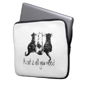 Illustrierte schwarze Katzen Eine Katze ist alles, Laptopschutzhülle (Vorderseite Links)