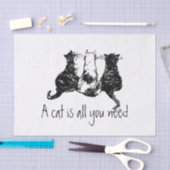 Illustrierte schwarze Katzen Eine Katze ist alles, Seidenpapier (Handwerk)