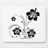 Illustrierte Schwarzweiss-Blume Mousepad (Vorne)