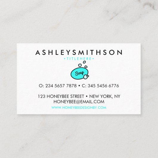 Illustrierte Seife Visitenkarte (Rückseite)