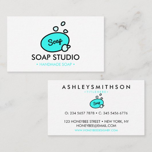 Illustrierte Seife Visitenkarte (Vorne/Hinten)