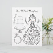 Illustrierte Seite zur Färbung von Hochzeiten (Stehend Vorderseite)