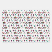 Illustrierte Skater Winterurlaub Weihnachten Geschenkpapier Set (Vorderseite 2)