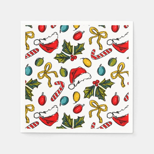 Illustrierte Skizzen von Hand mit bunten Handzeich Serviette (Vorderseite)