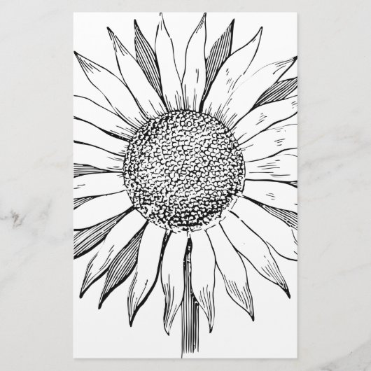 Illustrierte Sonnenblume Briefpapier (Vorderseite)