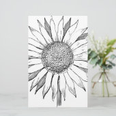 Illustrierte Sonnenblume Briefpapier (Stehend Vorderseite)