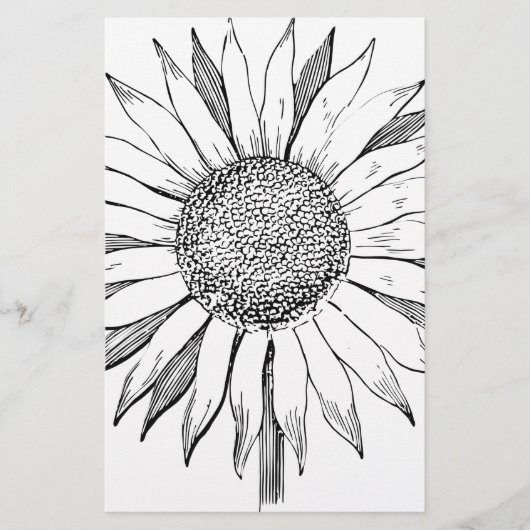 Illustrierte Sonnenblume Briefpapier (Vorderseite)