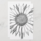 Illustrierte Sonnenblume Briefpapier (Vorne/Hinten)