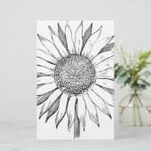 Illustrierte Sonnenblume Briefpapier (Stehend Vorderseite)