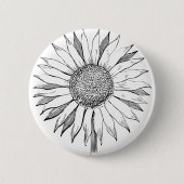 Illustrierte Sonnenblume Button (Vorderseite)