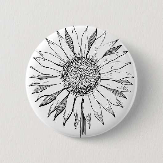 Illustrierte Sonnenblume Button (Vorderseite)