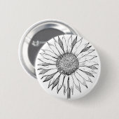 Illustrierte Sonnenblume Button (Vorne & Hinten)