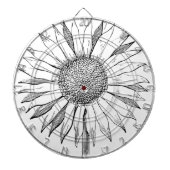 Illustrierte Sonnenblume Dartscheibe (vorne)