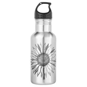 Illustrierte Sonnenblume Edelstahlflasche