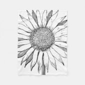 Illustrierte Sonnenblume Fleecedecke (Vorderseite)