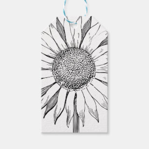 Illustrierte Sonnenblume Geschenkanhänger