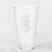 Illustrierte Sonnenblume Glas (Rückseite)