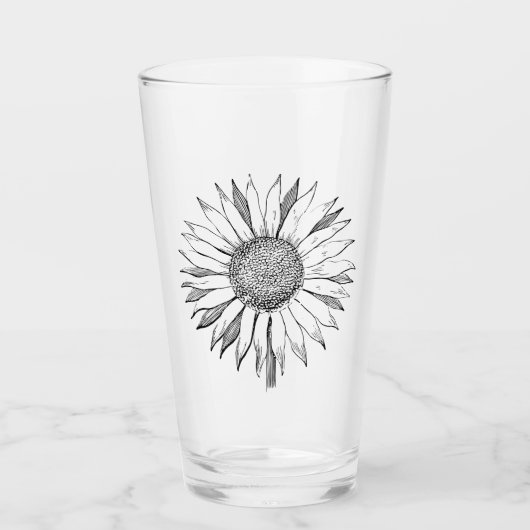 Illustrierte Sonnenblume Glas (Vorderseite)