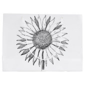 Illustrierte Sonnenblume Große Geschenktüte (Rückseite)